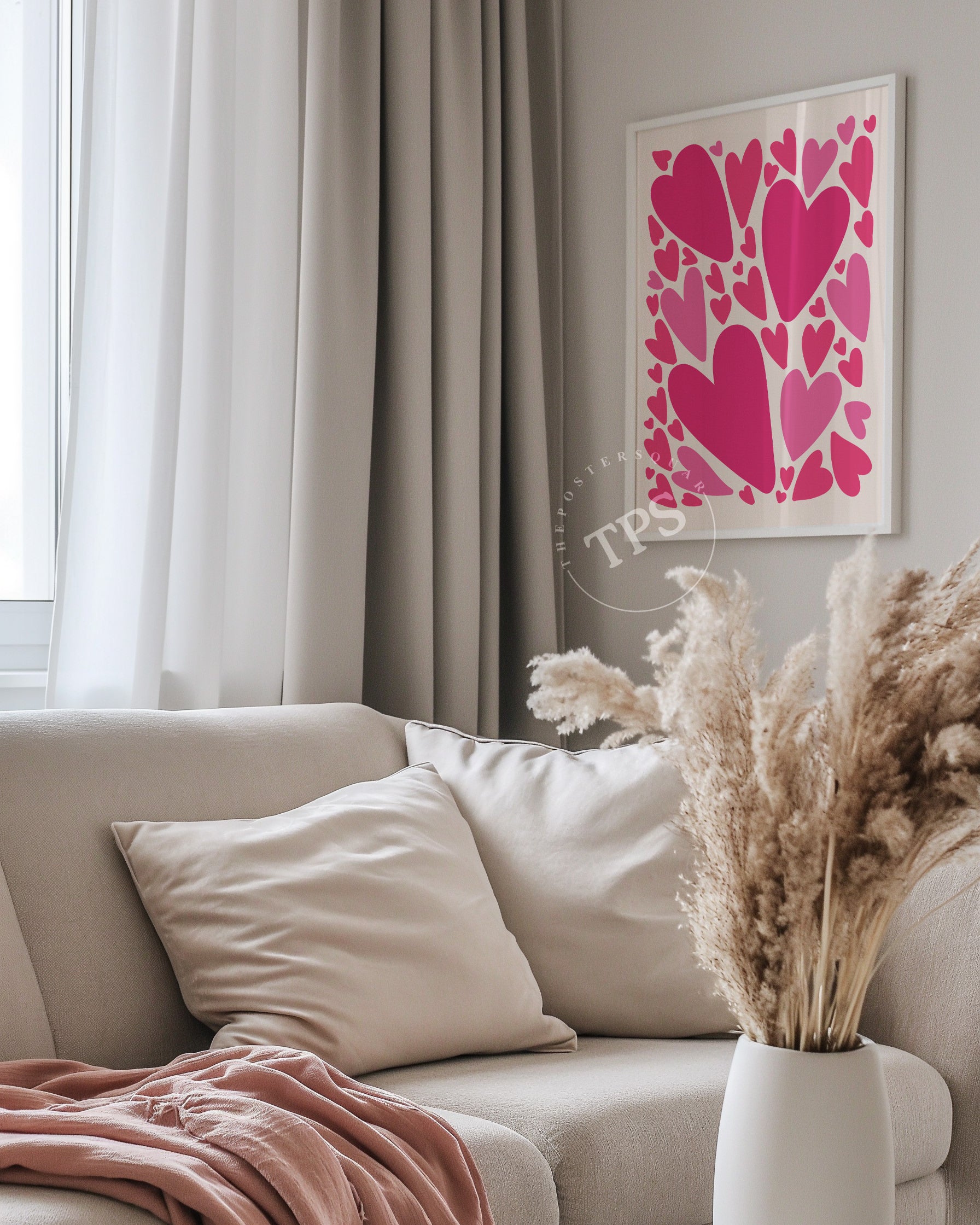 Pink Heart The Poster Square