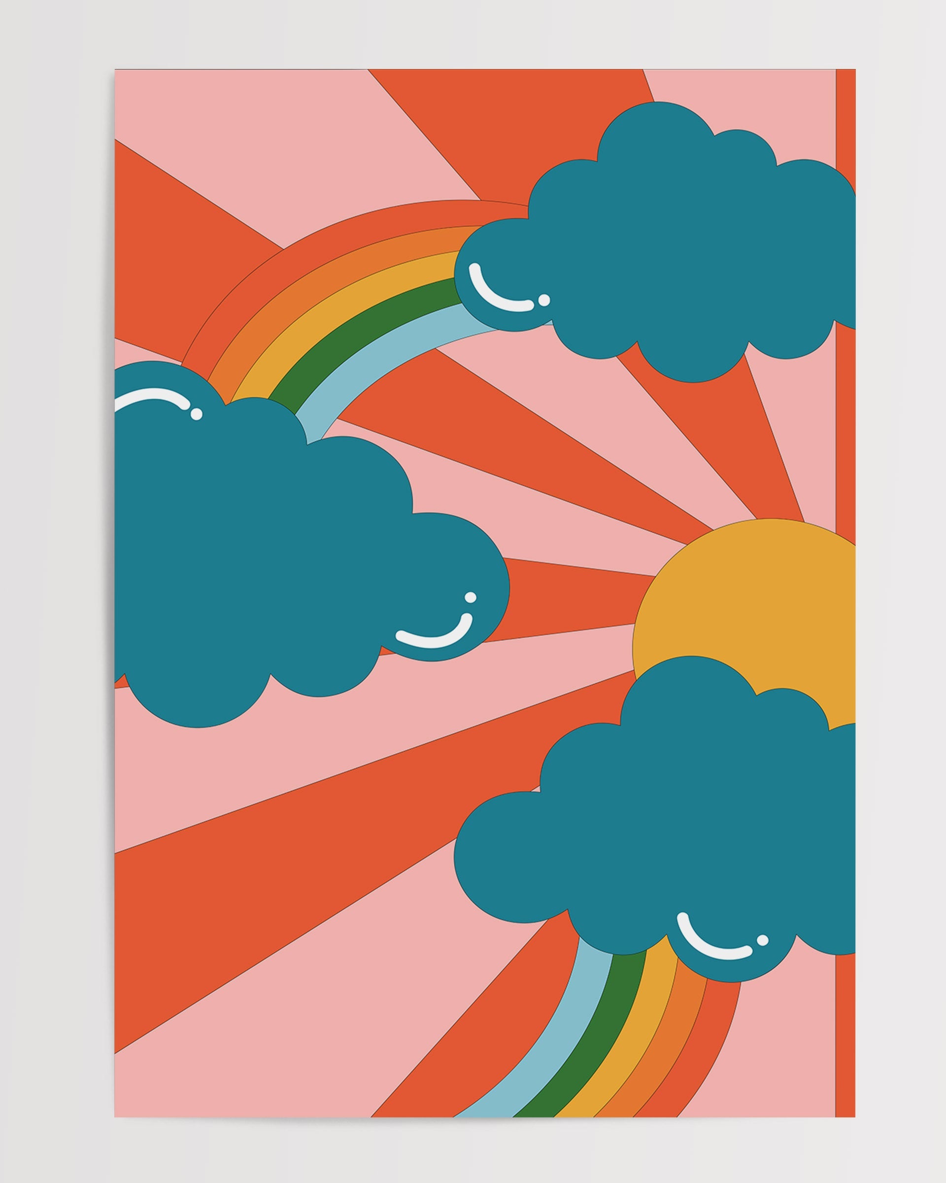 Groovy Sun and clouds The Poster Square