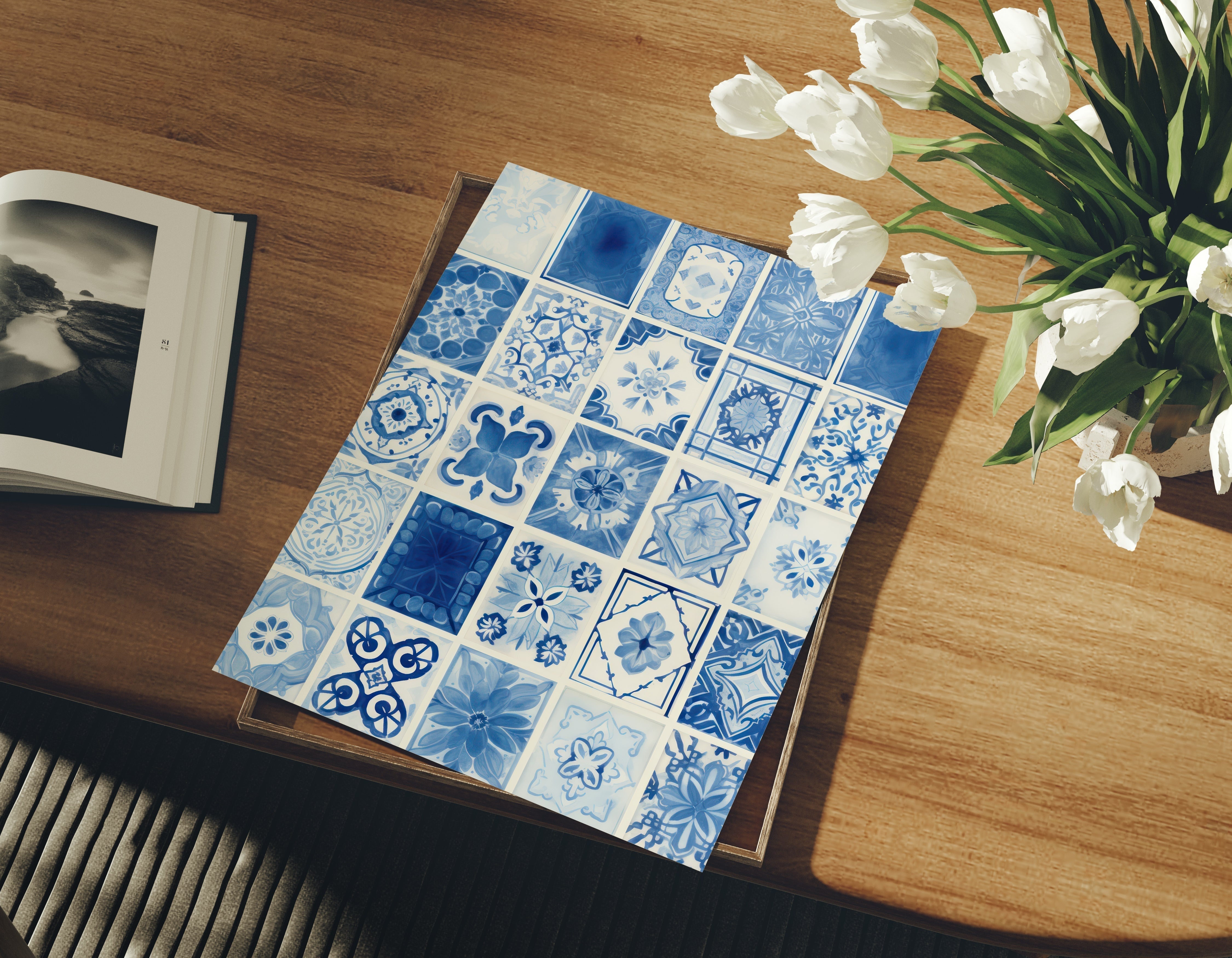 Blue Tiles-psoter-wall_art-decor-The Poster Square